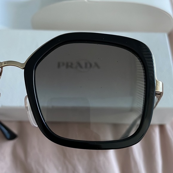 Prada sunglasses black gold rimmingGently worn, twice , since original purchase. - Picture 5 of 9